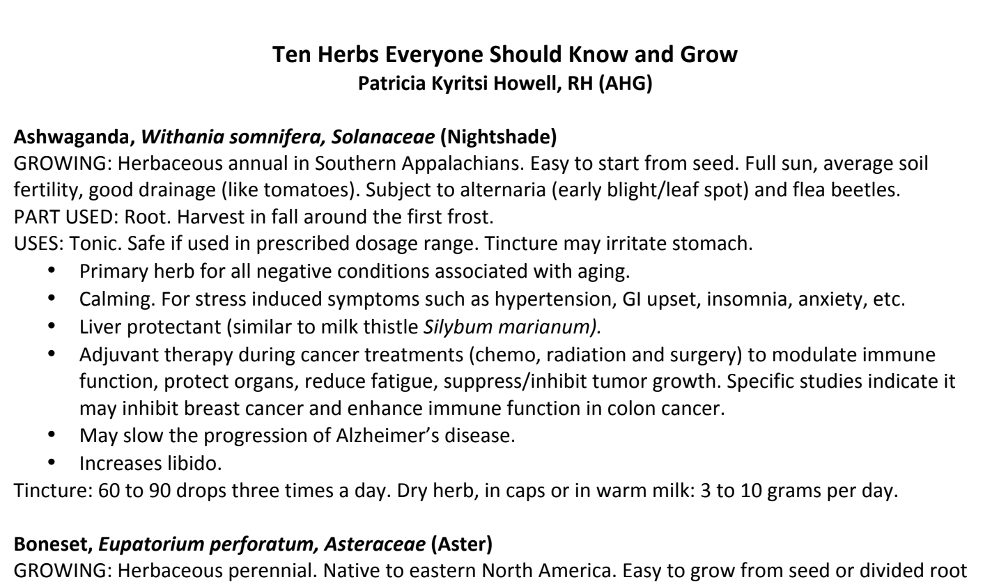 Ten Herbs Everyone Should Know and Grow Organic Growers School